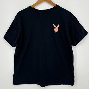 Playboy T-Shirt Men's Size XL Black Short Sleeve Crew Neck Cotton Logo